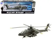 Boeing AH-64 Apache Attack Helicopter Olive Drab 1/55 Diecast Model