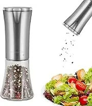 Stainless Electric Pepper Grinder - Motion Activated Crusher, Coarse Tool | Functioning Mill, Adjustable Seasoning Cylinder with Light-Up Feature While Serving Meals Or Camping Outdoors