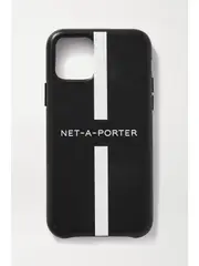 [NET-A-PORTER] NET-A-PORTER - + The Daily Edited Printed Leather Iphone 11 Case - Black - One size One size Black