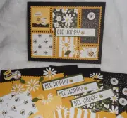 Stampin Up! Card Kit BEE HAPPY Honey Pots & Daisy Flowers Postage Collage Bumble