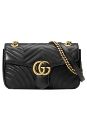 Gucci GG Marmont Small Matelasse Shoulder Bag in Black