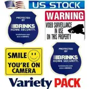 Set of Home Window security Brinks Alarm+Waterproof Camera Warning Sticker Signs