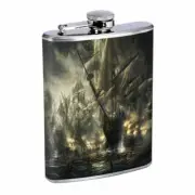 Ship Boat Wreckage Em1 Flask 8oz Stainless Steel Hip Drinking Whiskey