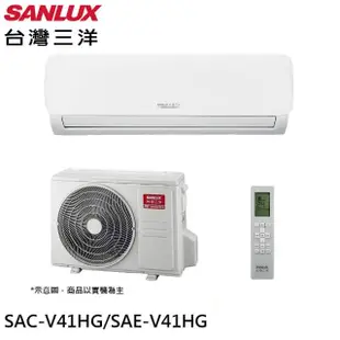 【SANLUX 台灣三洋】6-8坪一對一時尚型4.1KW變頻冷暖分離式冷氣(SAC-V41HG/SAE-V41HG)