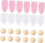Craft Gnome Beard Faux Fur Beard Kit Decorative Bead Nose for Gnome Dolls