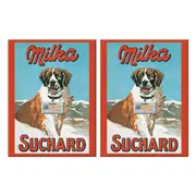 2PK Nostalgic Art Milcha Suchard Colour Printed Fridge Rectangle Magnet 6x8cm