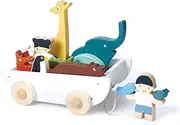 Tender Leaf Toys The Friend Ship - Wooden Wheeled Boat of Chunky Animals and Children