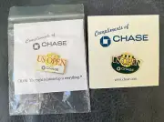 TWO US OPEN TENNIS Souvenir Pins Compliments of Chase 1997 & 1998 - new!