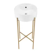 Swiss Madison SM-CS800 Monaco 15-3/4" Circular Ceramic Console - White / Brushed