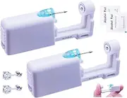[SLVIEKAE] Ear Piercing Kit, Self Ear Piercing Gun Disposable Ear Piercing Gun Kit Tool 2Pcs White