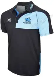 Cronulla Sharks NRL Black Media Polo Shirt Sizes S-5XL BNWT