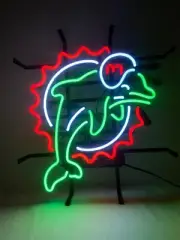 Miami Dolphins Man Cave 17"x14" Neon Sign Light Lamp Bar Club Wall Decor Display