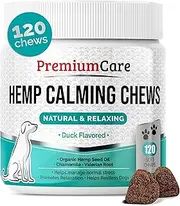 PREMIUM CARE Calming Treats for Dogs - Made in USA - Helps with Dog Anxiety, Separation, Barking, Stress Relief, Thunderstorms and More - Natural Calming Relaxer for Aggressive Behavior - 120 Chews