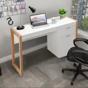 Costway112.5 CM Writing Desk with Drawer with One Drawer and Cabinet-White