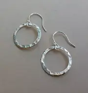 NEW Hammered Silver Sundance Charm Earrings handmade handcrafted artisan jewelry