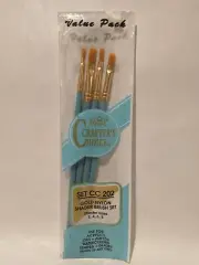 Royal Crafters Choice 4 Brush Sets Gold Taklon Artist Filbert,Round,Shader
