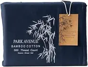 Park Avenue 500 Thread Count Natural Bamboo Cotton Bed Sheet Set, Long Single, Indigo