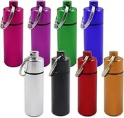 Modixun 8 Colors Small Portable Pill Box Keychain, Waterproof Aluminium Alloy Mini Pocket Pill Case Container, Metal Pill Holder Earplug Organizer for Travel, Small