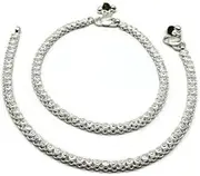 [Generic] 925 Sterling Silver Anklet Payal, 26.1 cm Length, 54 g