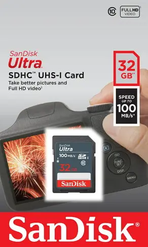 SanDisk 32GB 32G SDHC【100MB/s】Ultra SD UHS-I UHS C10 Class 10 原廠包裝 相機記憶卡