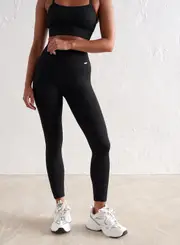 [aim'n] Black Ribbed Seamless Petite Tights