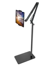 Tablet Floor Stand with Double Weight Base, Overhead Bed Phone Mount Height