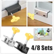 1/4/8Pcs Sliding Sash Stopper Cabinet Locks Child Safety Window Locks Adjustable