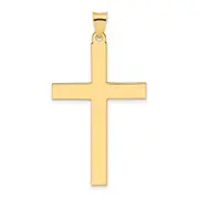 14k Yellow Gold Polished Solid Cross Pendant