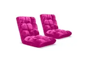 SOGA 2X Floor Recliner Folding Lounge Sofa Futon Couch Folding Chair Cushion Pink