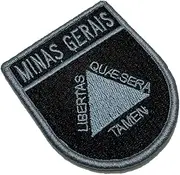 [BR44] BE0048EV02 Minas Gerais Brazil Flag Embroidered Patch Gold Border Uniform Kart Kimono, Hook Fasteners Attach to Tactical Hats and Gears