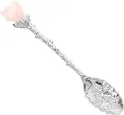 BESTYASH Retro Spoon Spoons Retro Silverware Vintage Tableware Tea Party Stirrer Tea Brewing Utensils Espresso Teaspoons Crystal Silver