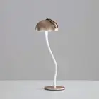 NNEDSZ Corrugated Gold Lamp Cap Elegant Curved Stem Mushroom Desk Lamp - Adjusta
