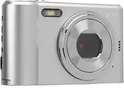 Portable Digital Camera 2.4in, 48MP 1080P 8X Zoom Vlogging Camera, Anti Shaking Selfie Camera for Teens Students Boys Girls Seniors, Silver