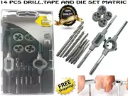 14 Pcs Screw Screwdriver Thread Tap and Die Set Tool Kit Metric