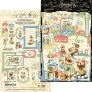 GRAPHIC 45 "HIP HIP HOORAY" TAGS & FRAMES 28 ASSORTED PIECES SCRAPJACK'S PLACE