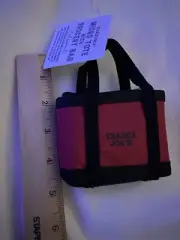 NEW Trader Joe's Reusable Grocery Bag Hidden In Tiny Tote!! Red/Black… Very Cool