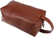 Outanaya Travel Toiletry Bag for Men Durable PU Leather Organizer for Skincare Makeup Capacity Storage for Business Trips Vacations Portable Design for Easy Carrying