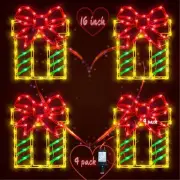 Valentine's Day & Christmas 4 Pack Gift Box Lights - Easy Indoor & Outdoor Decor
