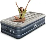 iDOO Single Air Bed, Inflatable Bed with Built-in Pump, 3 Mins Quick Self-Inflation/Deflation Air Mattress, Comfortable Top Surface Blow Up Bed for Home Portable Camping Travel 188x99x38cm 250kg MAX