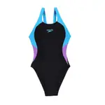 SPEEDO COLOURBLOCK 女運動連身泳裝-游泳 競賽 SD800440816661 黑水藍紫