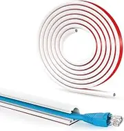 1M White Silicone Cable Trunking - Soft Cable Raceway Cover for Wall & Desk, Cord Hider Organiser for TV/Home/Office, Wire Management System for Extension Cords & Electronics