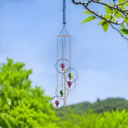 24"Long 5-Ring Polyresin Air Balloon Wind Chime Ornament Home Decor Unique Gift