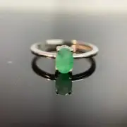 Stilvoller Natürlicher Smaragd-Ring – 925er Silber, Eleganter Damenring