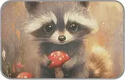 Cartoon Cute Gray Raccoon Mushroom Summer Cooling Dog Blanket Self Cooling cat Blankets for Indoor Cats for Puppy Dogs Outside pet Summer cama Fria para perro M