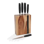 6pc Stanley Rogers Black Flash Stainless Steel Kitchen Chef Knife Block Set