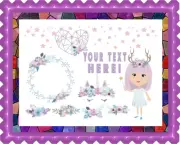Set of Magic Elements with Unicorn and Mystic Girls - Edible Cake Topper