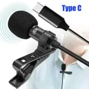 USB-C Microphone Type C Clip On Lavalier Omnidirectional Mic for Calls/Recording