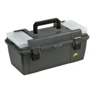 Tool Box Storage Organizer Plastic Case with Tray Stowaway Lockable Gray 20in