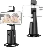 Labymos Auto Face Tr Auto- Phone Holder Desktop Selfie Gimbal Stand 360°Rotatable 0.48ibs Load Capacity Face & Body Gesture Control with LED Fill Light & 1/4in Screw for Vlog
