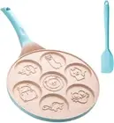 Kids Pancake Maker Pan, 7-Cup Animal Pancake Mold, Nonstick Grill Pan, Mini B...